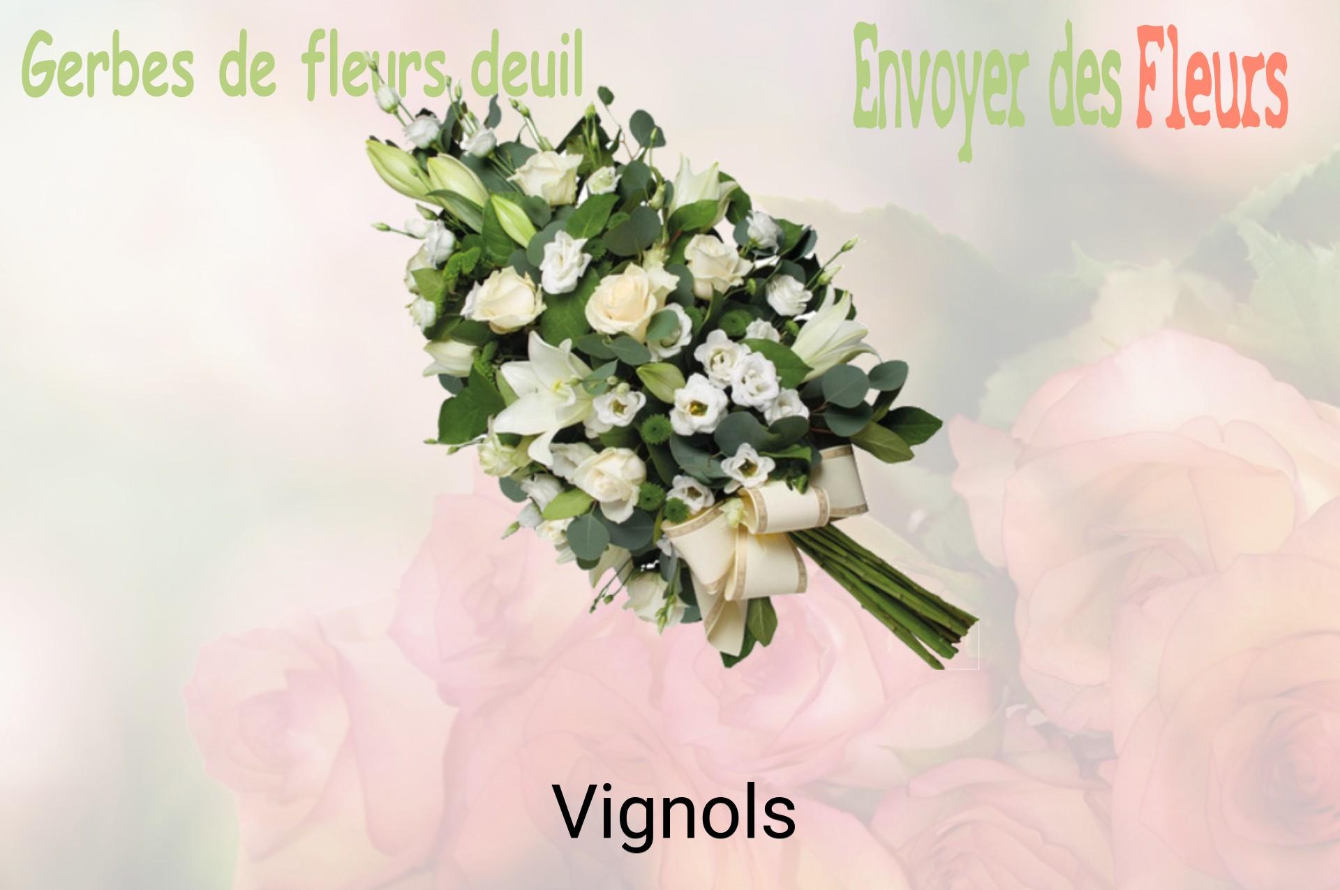 Gerbe de fleurs de deuil livrée à Vignols